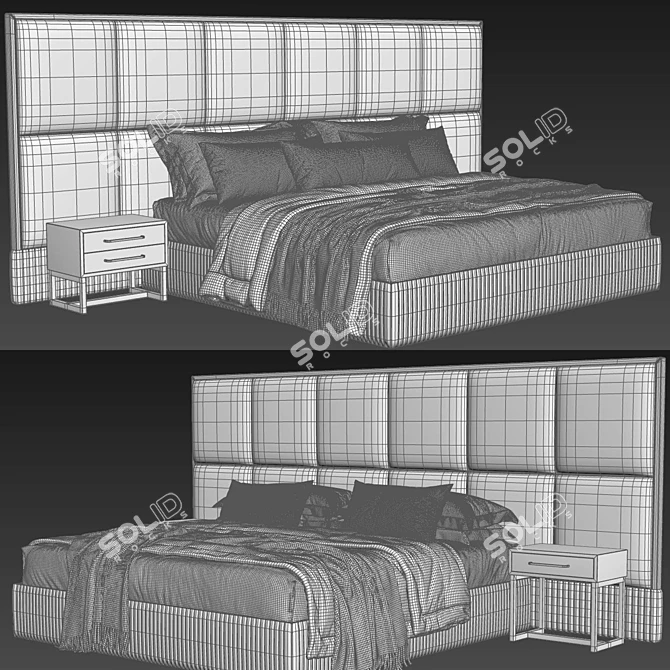 Cozy Brownie Bed Design 3D model image 3
