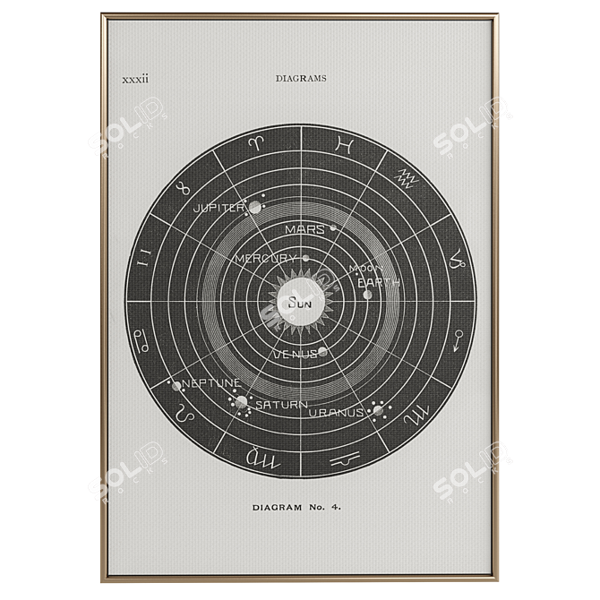 Framed Canvases Poster Texture Set 3D model image 4