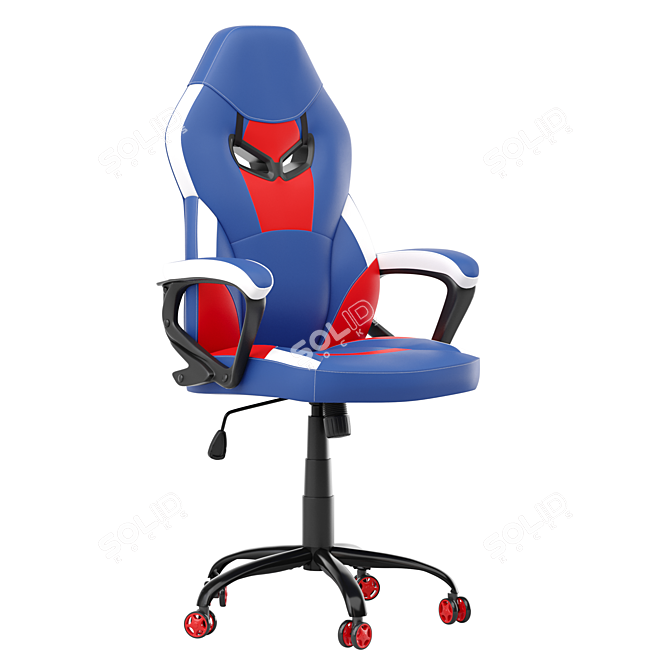 Ergonomic Red-Blue Gaming Office Chair 3D model image 1