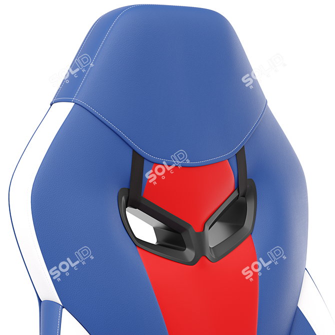 Ergonomic Red-Blue Gaming Office Chair 3D model image 5