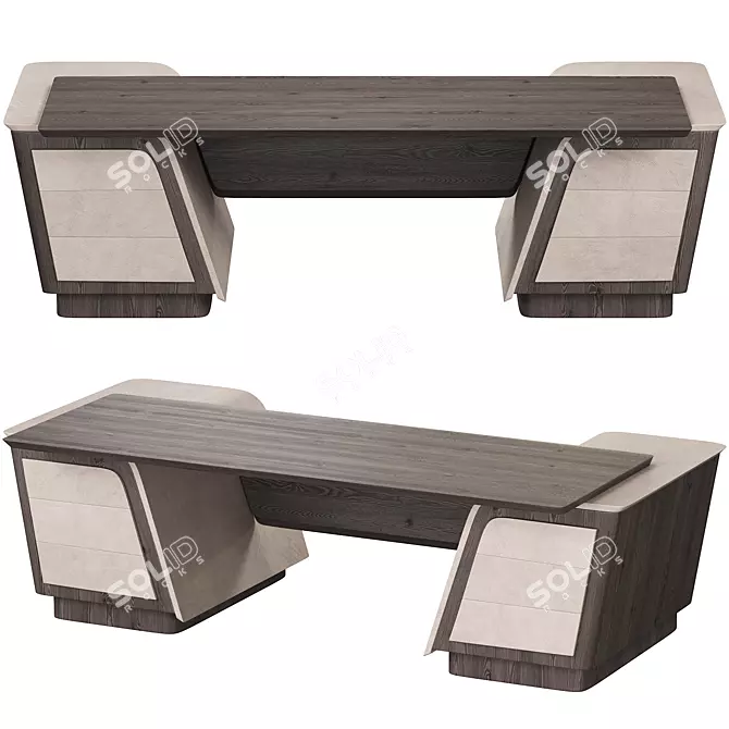 Elegant Blues Presidential Desk: Turri 3D model image 2