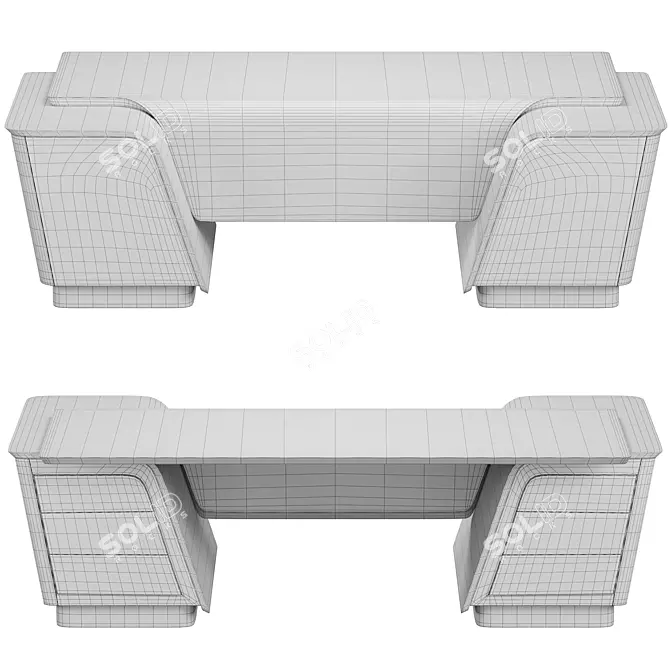 Elegant Blues Presidential Desk: Turri 3D model image 3