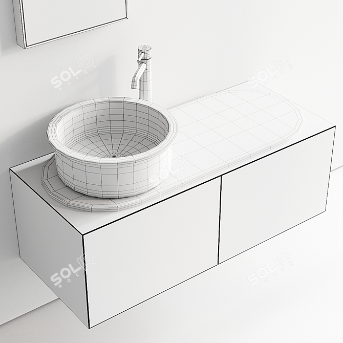 Modern Vanity Unit Set, Delfo 3D model image 5