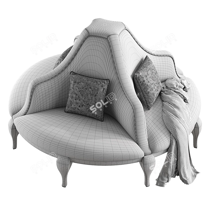 Sophisticated Round MADELEINE Sofa 3D model image 4