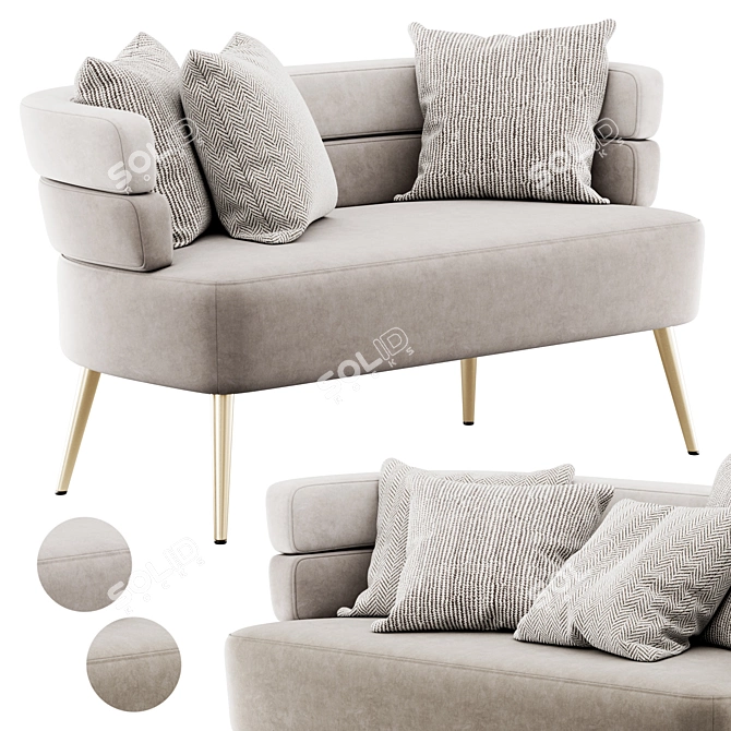 Sandwich Style Sofa: Designer Elegance 3D model image 2