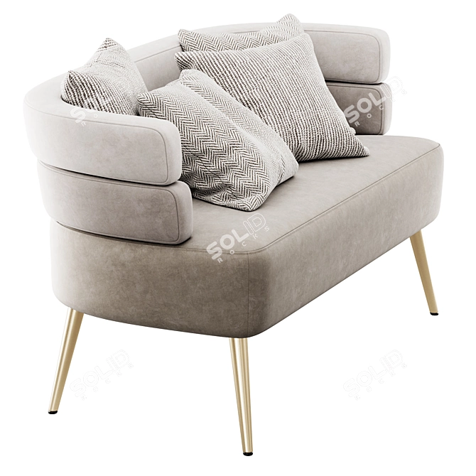 Sandwich Style Sofa: Designer Elegance 3D model image 4