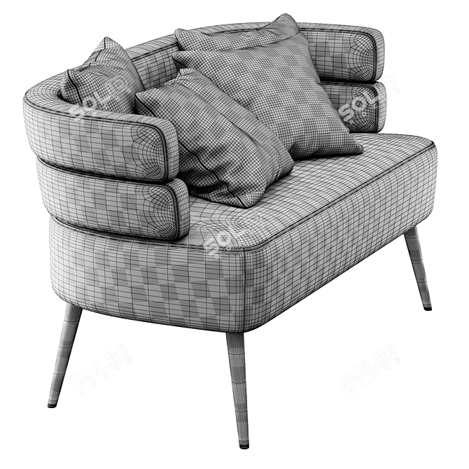 Sandwich Style Sofa: Designer Elegance 3D model image 5