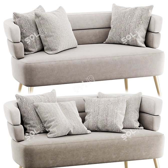 Sandwich Style Sofa: Designer Elegance 3D model image 6