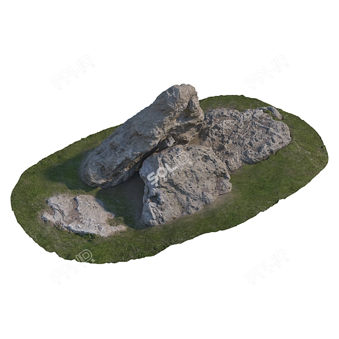 Landscape Stone Park Decor 3D 3D model image 2