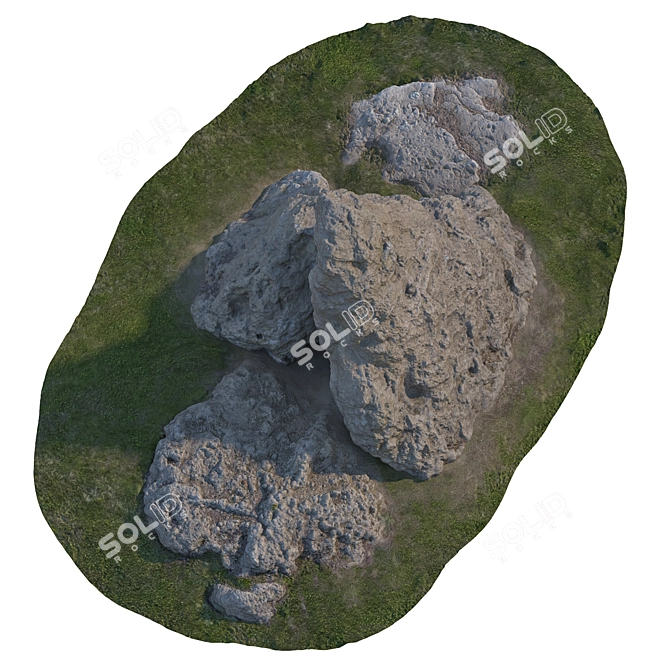 Landscape Stone Park Decor 3D 3D model image 6