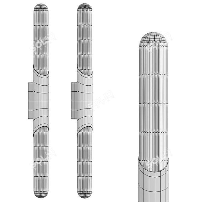 Leino B Wall Glass Wall Lamp 3D model image 2