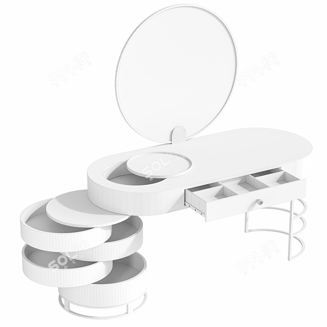 Makeup Vanity Set with Cosmetics 3D model image 6