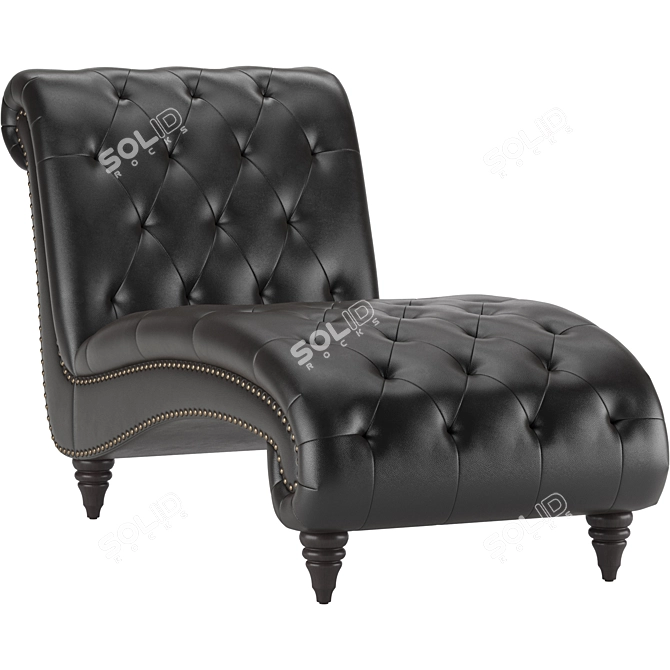 Elegant Tufted Chaise Lounge 3D model image 1