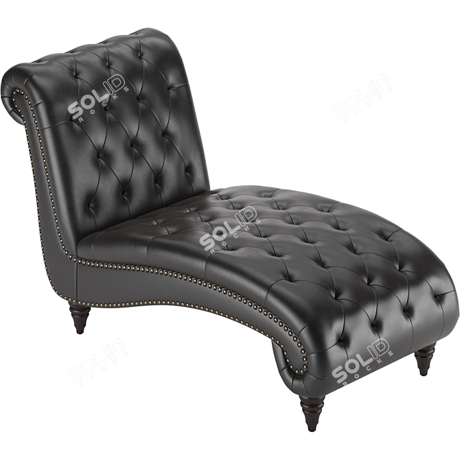 Elegant Tufted Chaise Lounge 3D model image 2