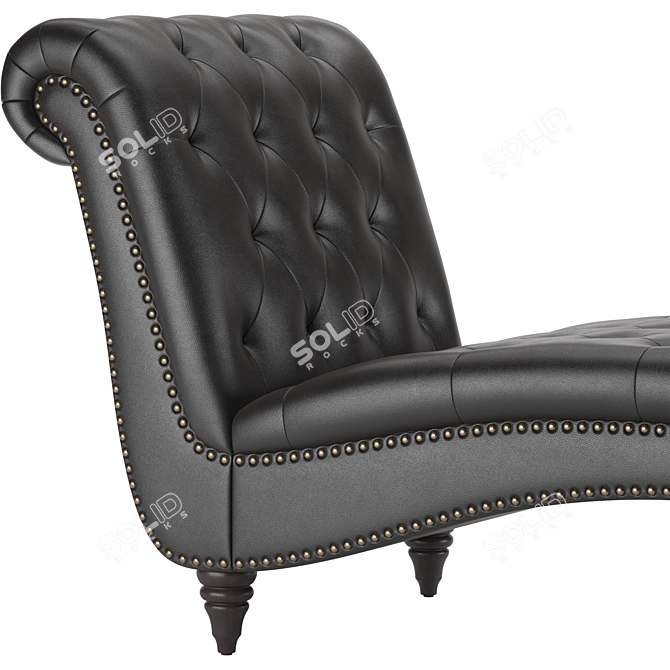 Elegant Tufted Chaise Lounge 3D model image 3