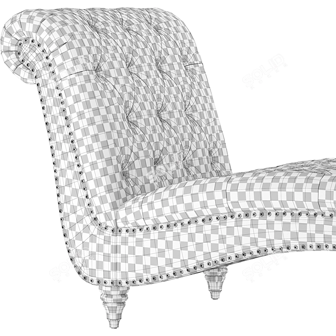 Elegant Tufted Chaise Lounge 3D model image 4