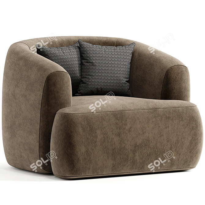 Donkerbeige Armchair Sofia: 2014 Design 3D model image 2