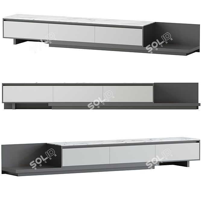 Fero Modern Extendable TV Stand 3D model image 1