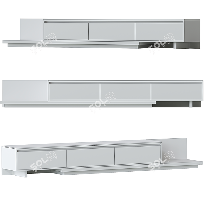 Fero Modern Extendable TV Stand 3D model image 3