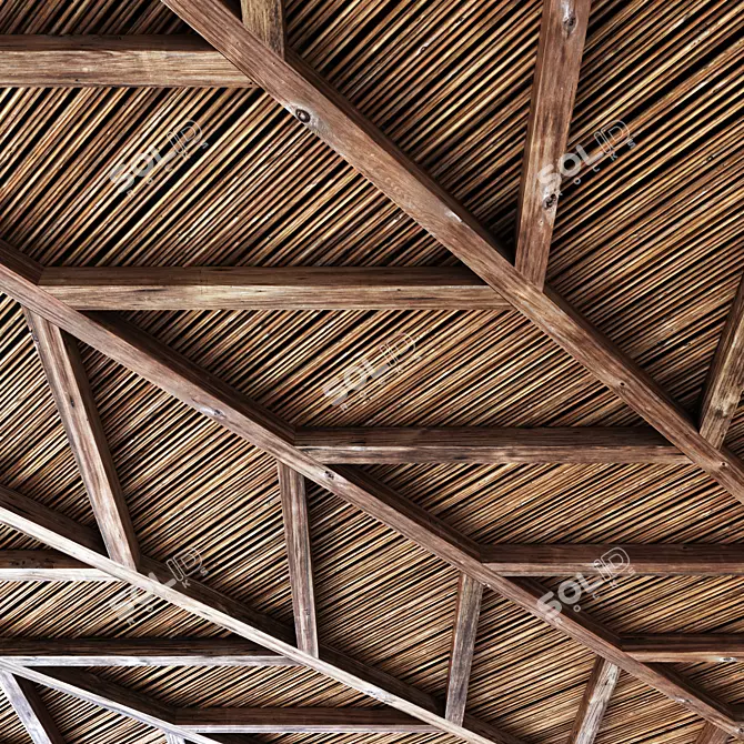 Polygonal Beam Decor Model 3D model image 2