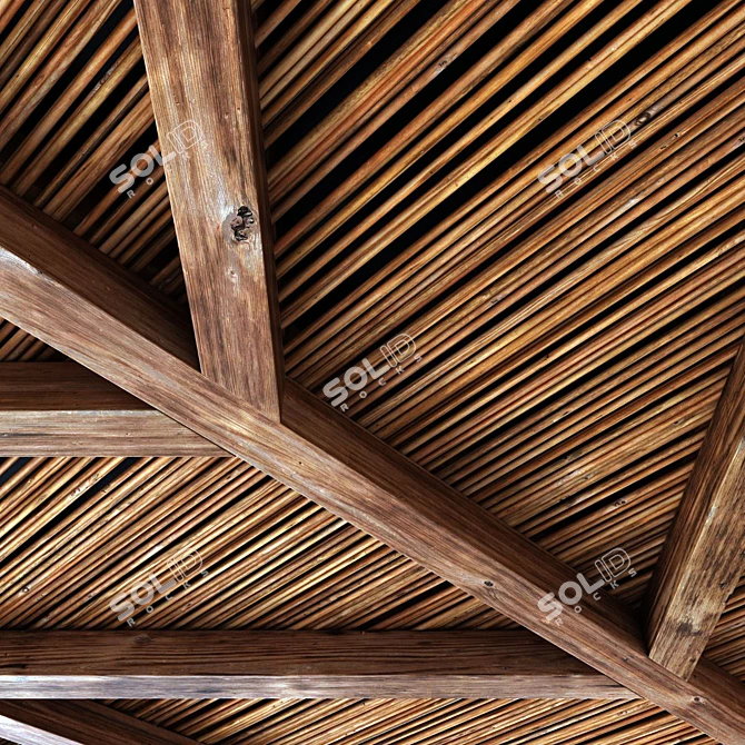 Polygonal Beam Decor Model 3D model image 3