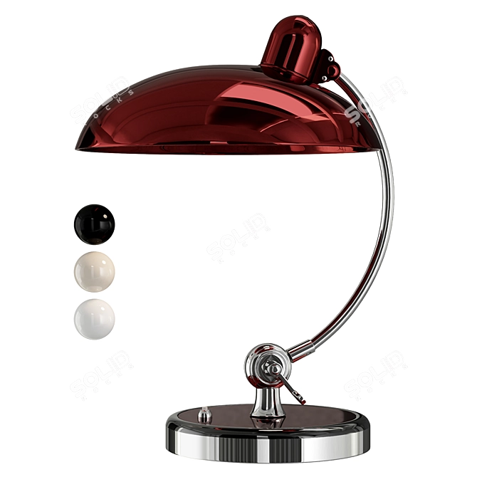 Luxury Red Glossy Table Lamp 3D model image 1