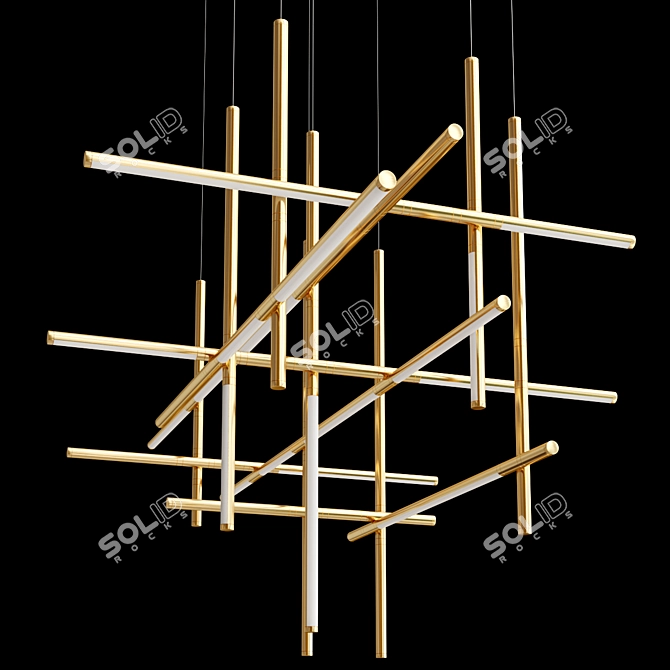 Chic Labyrinth Intersections Chandelier 3D model image 4