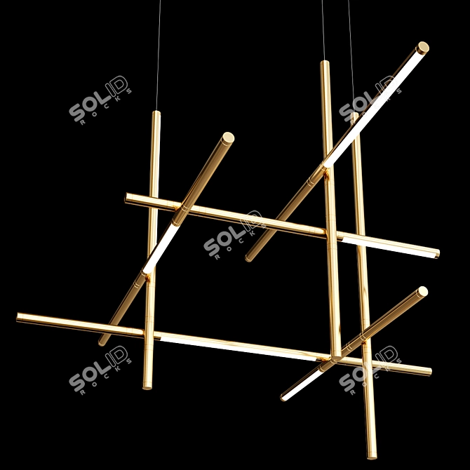 Chic Labyrinth Intersections Chandelier 3D model image 6