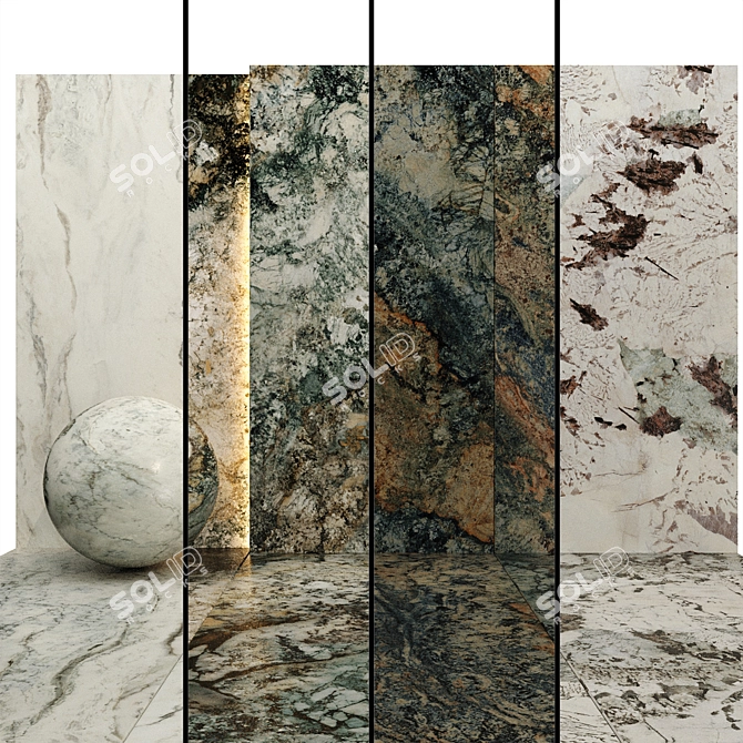 Luxury Marble Texture Set 014 3D model image 1