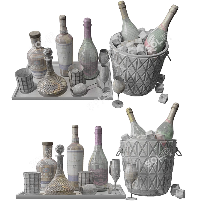 Whiskey & Decanter Set No6 3D model image 7