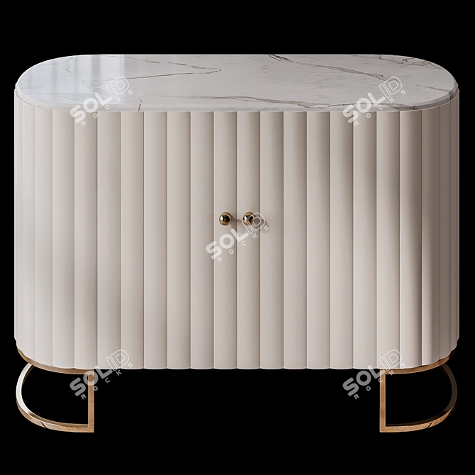 Modern Gold Sideboard Buffet Cabinet 3D model image 2