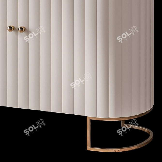 Modern Gold Sideboard Buffet Cabinet 3D model image 3