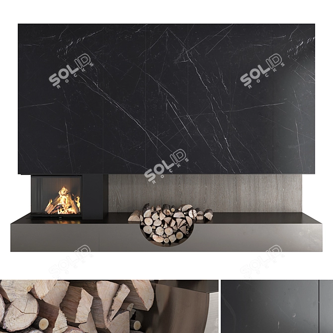 Romotop IMPRESSION Fireplace Wall Set 3D model image 1