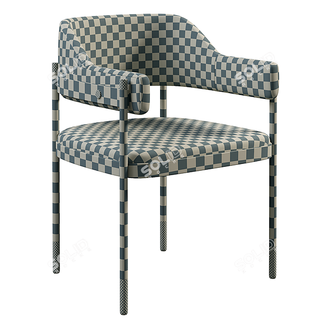 Luxe Velvet Open Back Chair 3D model image 6