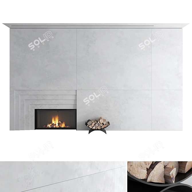 Impression 2G L Fireplace 3D Model 3D model image 1