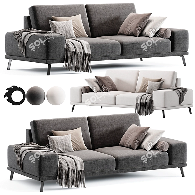 Elegant Modern Ron Sofa Design 3D model image 5