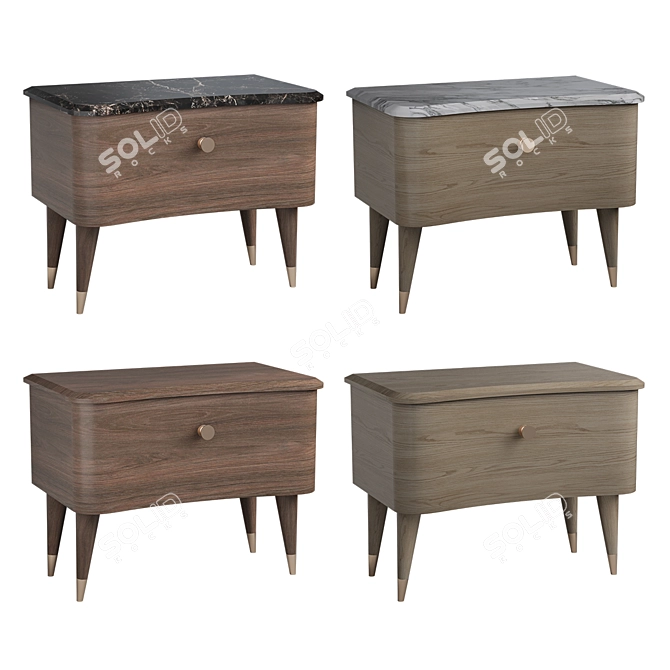Nutty Marble Bedside Table 3D model image 4