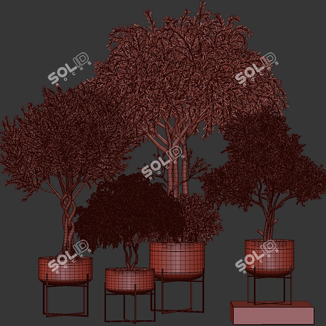 Modern Indoor Plant Decor 19 3D model image 4