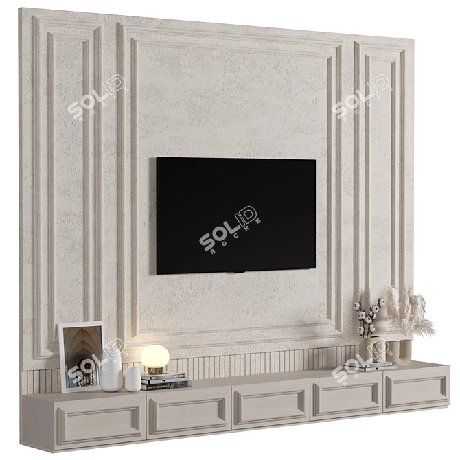 Modular TV Wall Design 3D model image 2