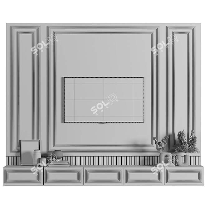 Modular TV Wall Design 3D model image 4