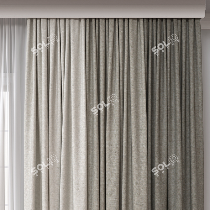 Versatile 3D Curtain Model 3D model image 3