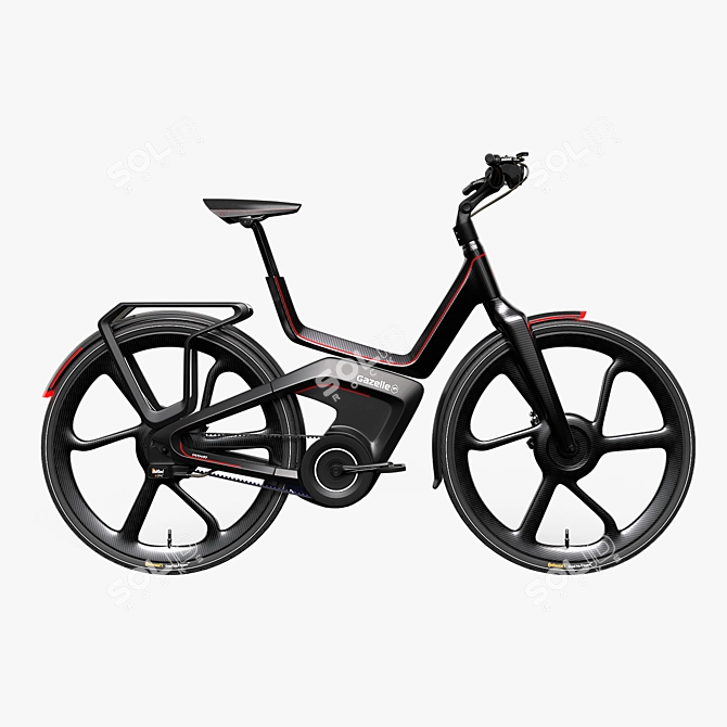 Futuristic Connected E-Bike Gazelle 3D model image 2