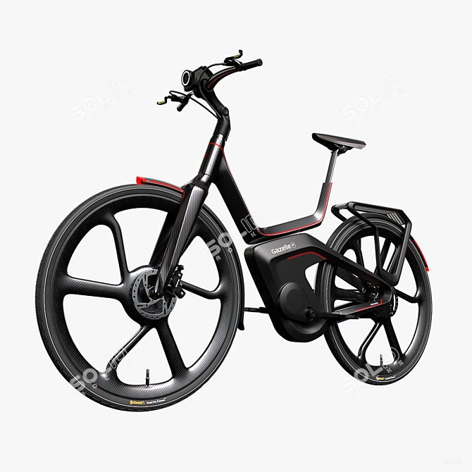 Futuristic Connected E-Bike Gazelle 3D model image 4