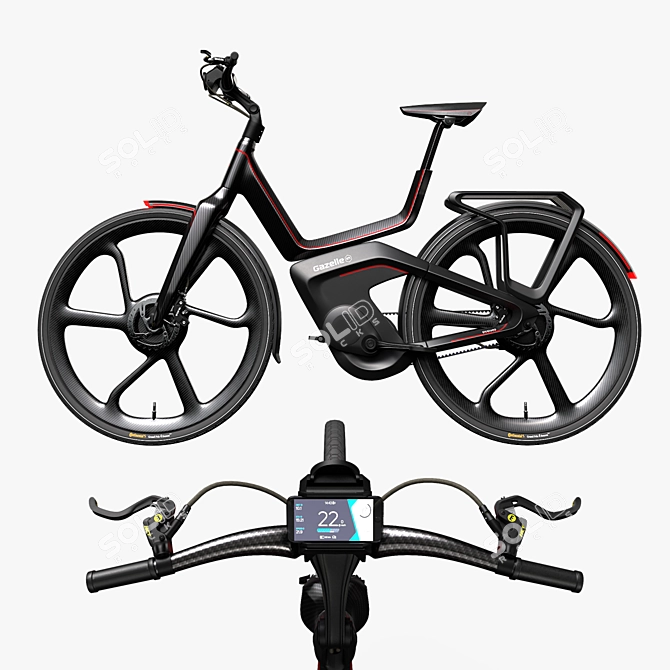 Futuristic Connected E-Bike Gazelle 3D model image 5