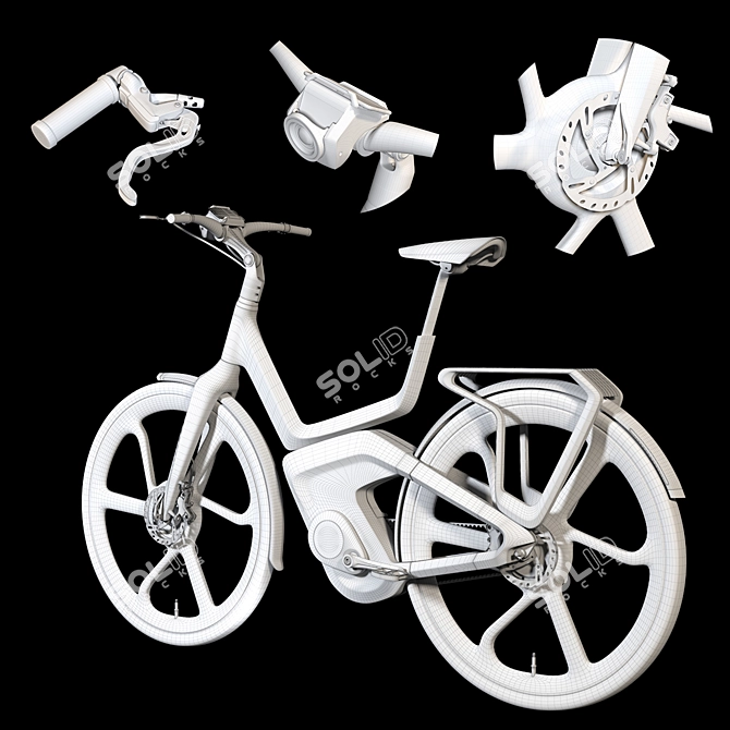 Futuristic Connected E-Bike Gazelle 3D model image 7