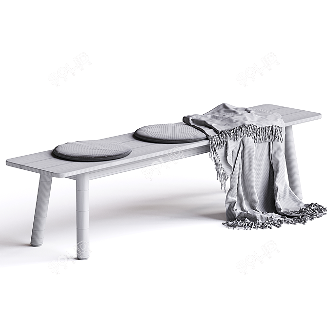 Elegant Modern B&B Italia Bench 3D model image 2