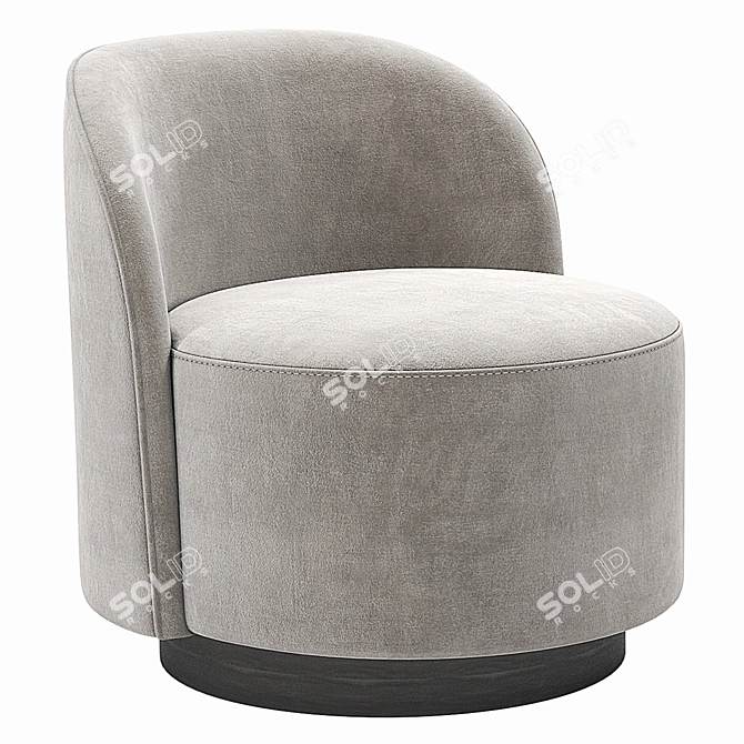 Giopagani 1960s Armchair Velvet Design 3D model image 1