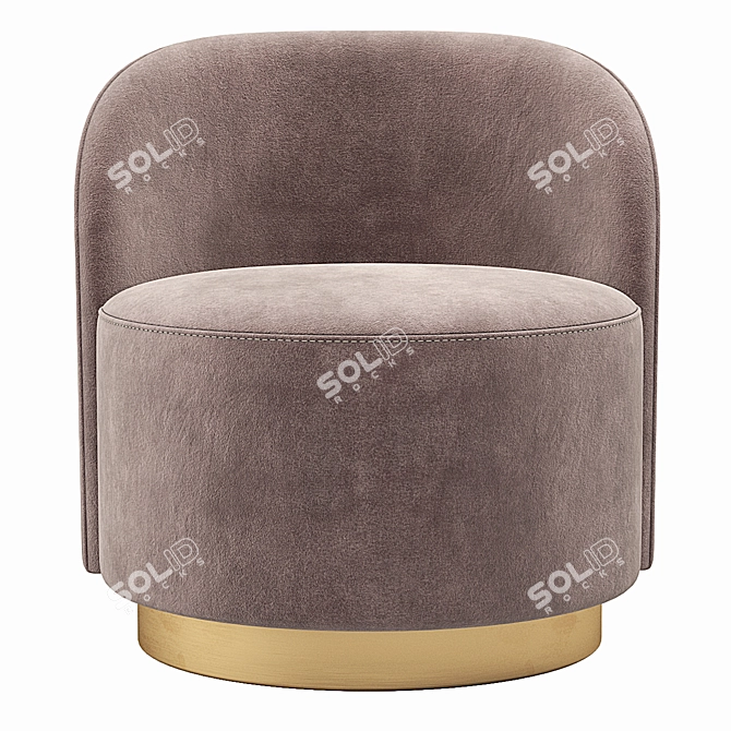 Giopagani 1960s Armchair Velvet Design 3D model image 3