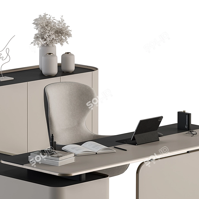 Executive Desk - Modern Office Furniture 3D model image 5