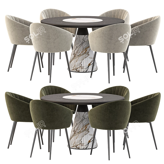 Modern Dining Set CCollection 3D model image 3